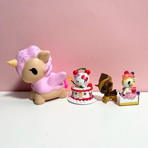 Y2K 2000s mcbling bundle of tokidoki unicorns and Sanrio hello kitty
